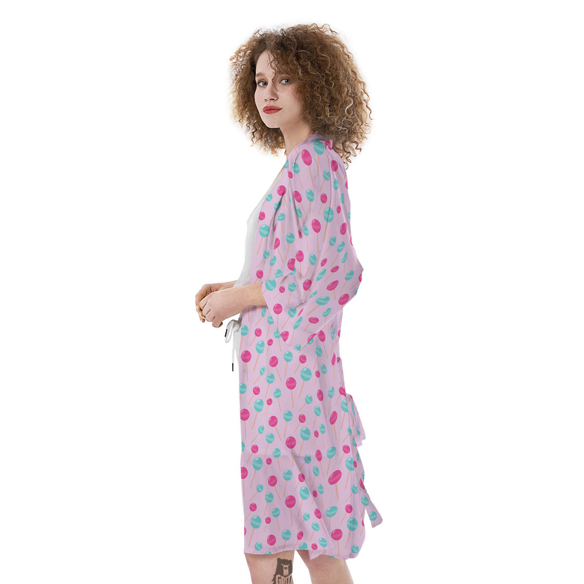 Lollipop Cartoon Print Pattern Kimono-grizzshop