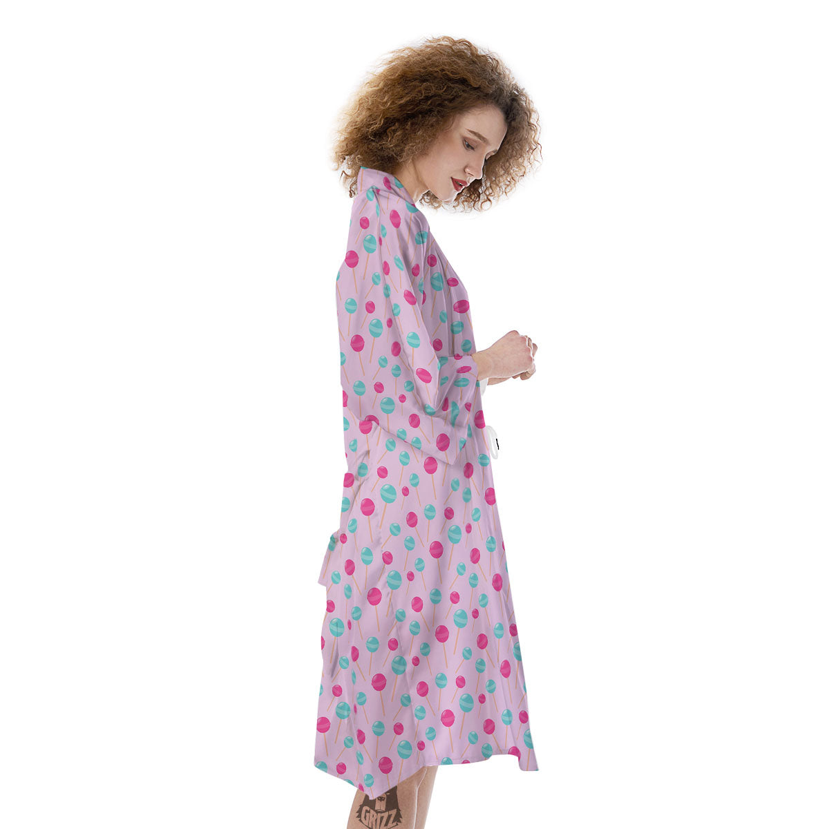 Lollipop Cartoon Print Pattern Kimono-grizzshop