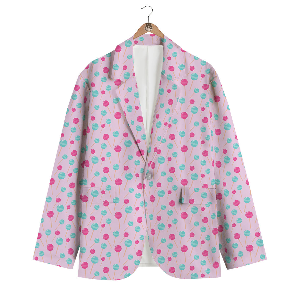 Lollipop Cartoon Print Pattern Men's Blazer-grizzshop
