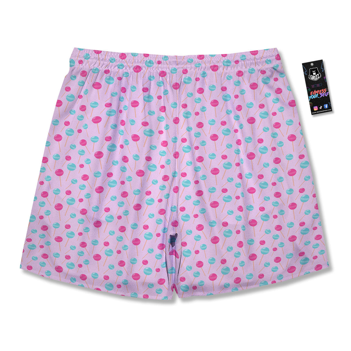 Lollipop Cartoon Print Pattern Men's Running Shorts-grizzshop