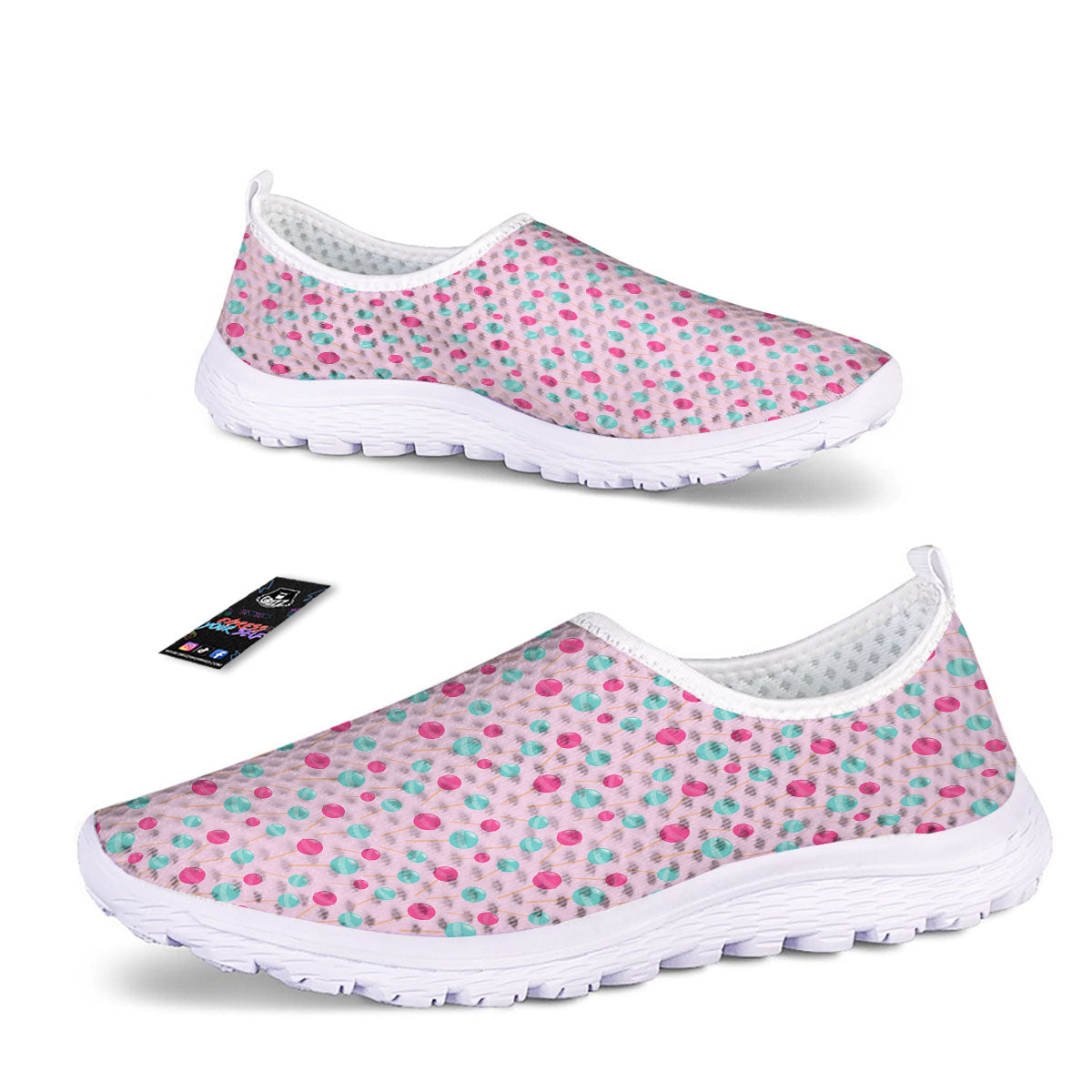 Lollipop Cartoon Print Pattern Nurse Shoes-grizzshop