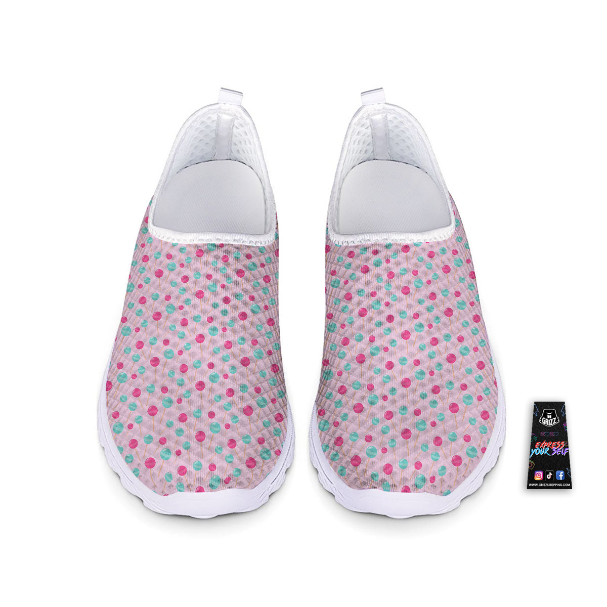 Lollipop Cartoon Print Pattern Nurse Shoes-grizzshop
