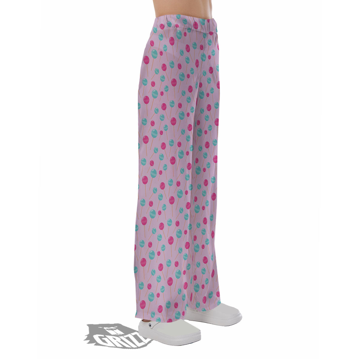 Lollipop Cartoon Print Pattern Pajama Pants-grizzshop