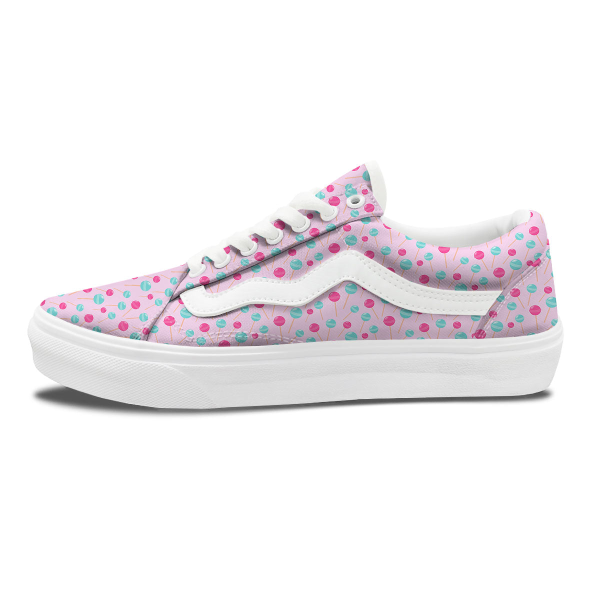 Lollipop Cartoon Print Pattern Skate Shoes-grizzshop