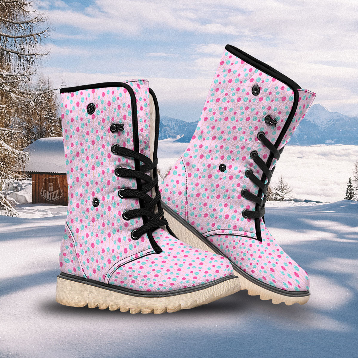Lollipop Cartoon Print Pattern Snow Boots-grizzshop
