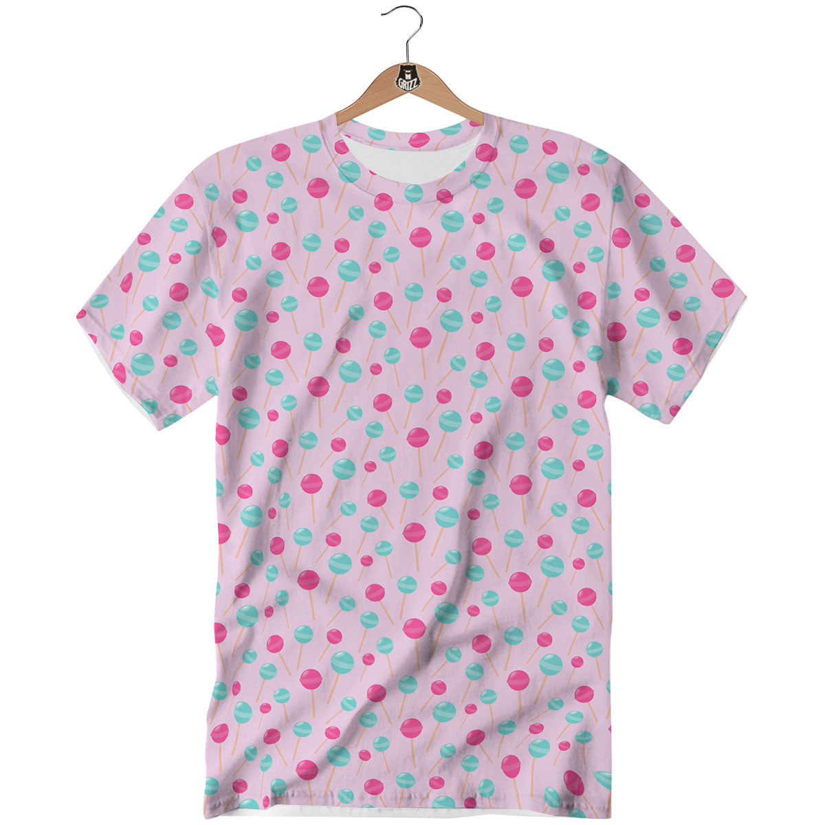 Lollipop Cartoon Print Pattern T-Shirt-grizzshop