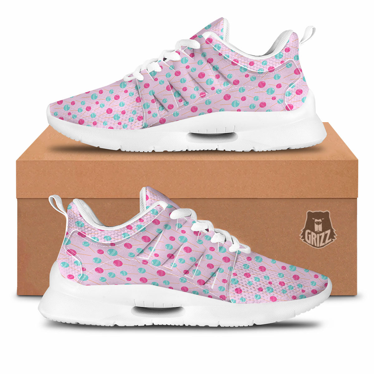 Lollipop Cartoon Print Pattern Tennis Shoes-grizzshop