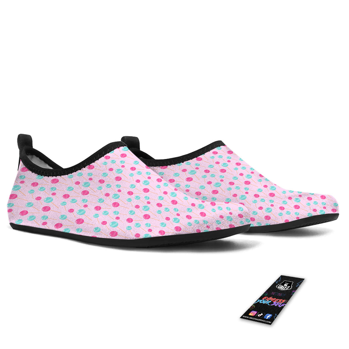 Lollipop Cartoon Print Pattern Water Shoes-grizzshop