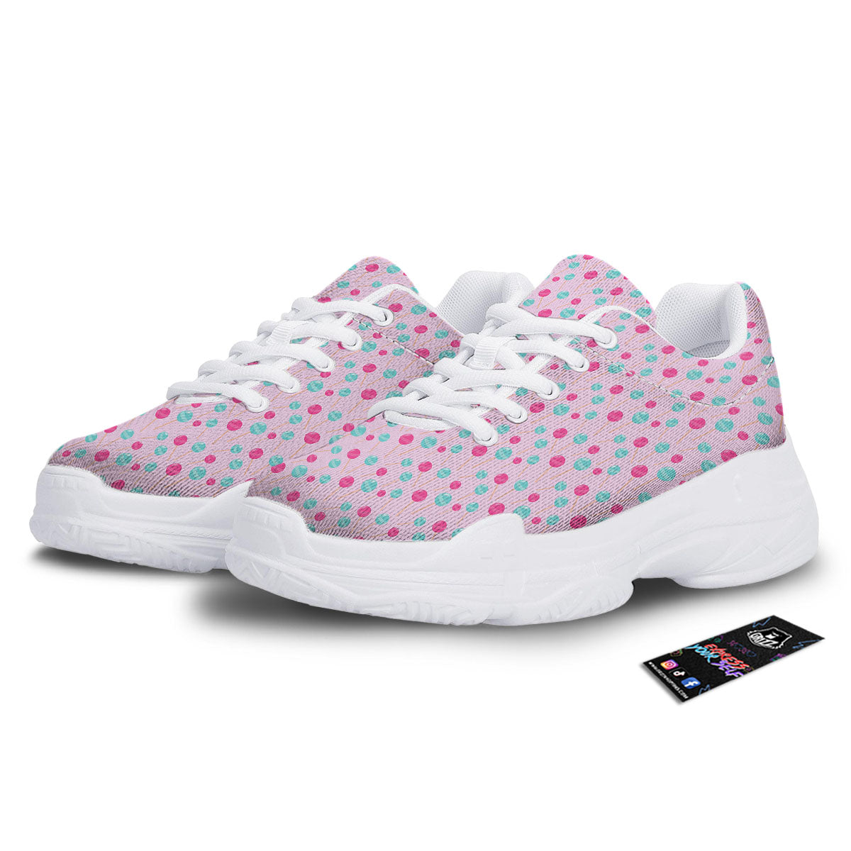 Lollipop Cartoon Print Pattern White Chunky Shoes-grizzshop