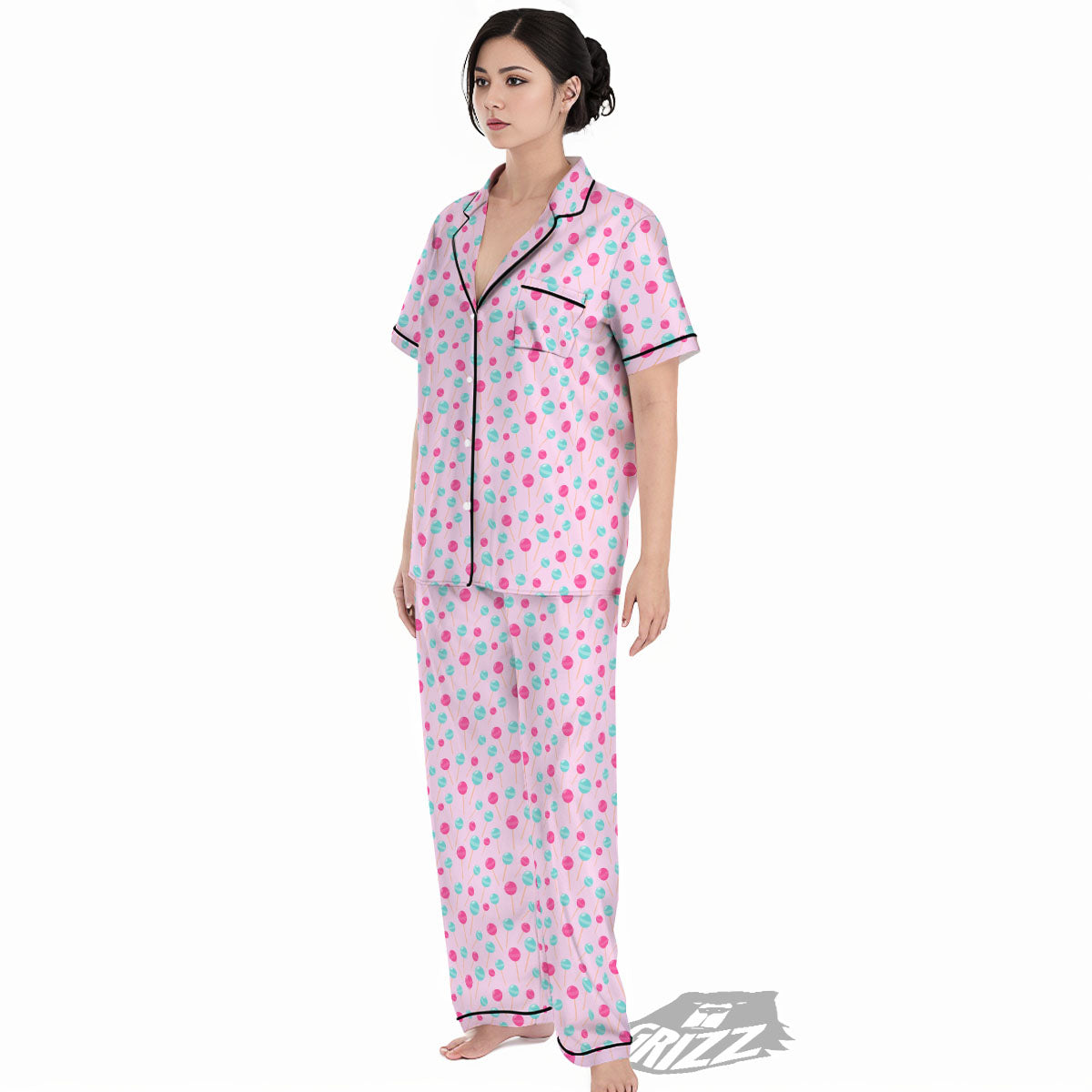 Lollipop Cartoon Print Pattern Women's Pajamas Set-grizzshop