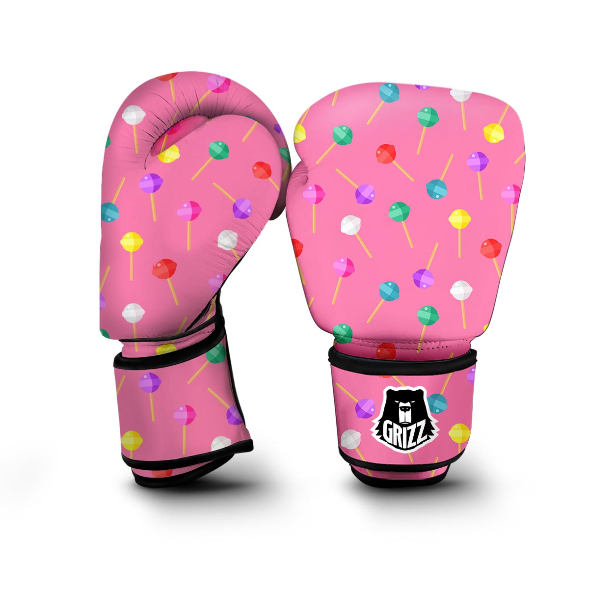 Lollipop Colorful Pattern Print Boxing Gloves-grizzshop