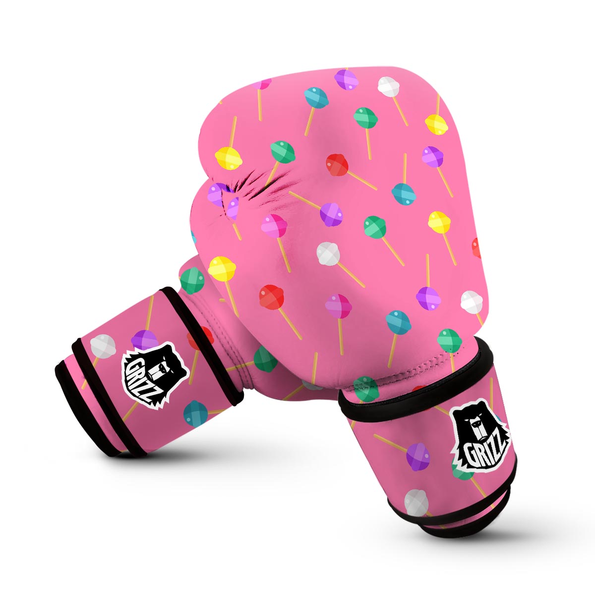 Lollipop Colorful Pattern Print Boxing Gloves-grizzshop