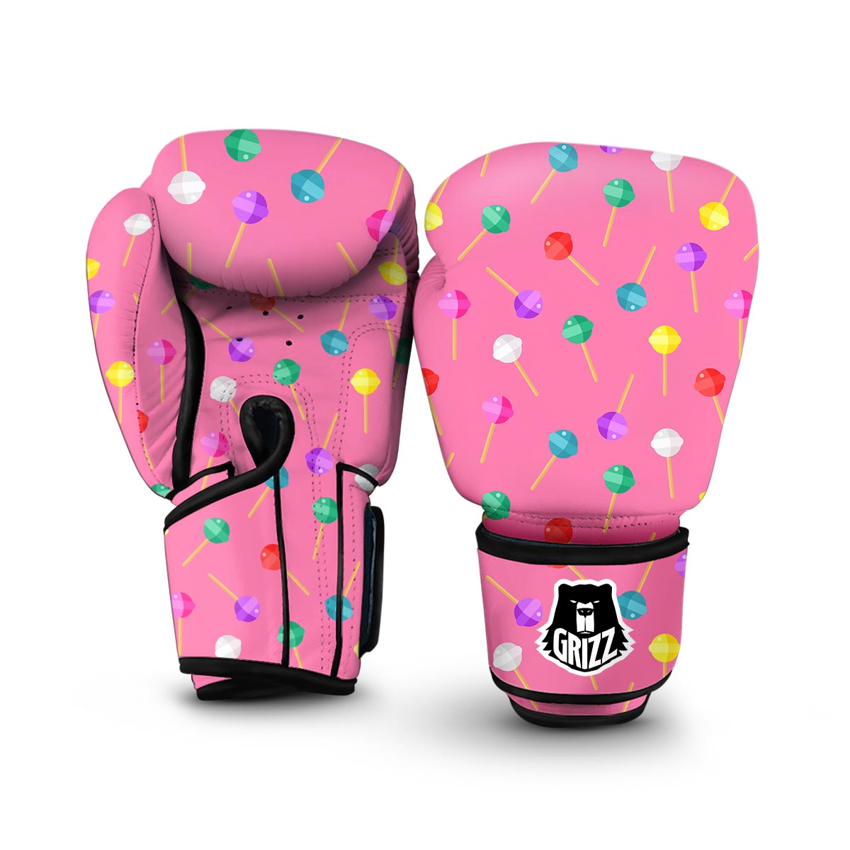 Lollipop Colorful Pattern Print Boxing Gloves-grizzshop