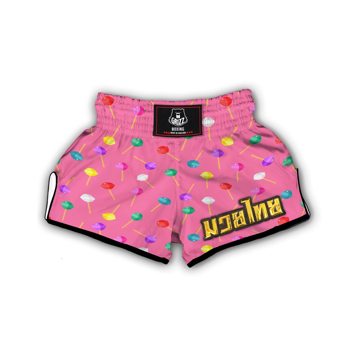 Lollipop Colorful Pattern Print Muay Thai Boxing Shorts-grizzshop