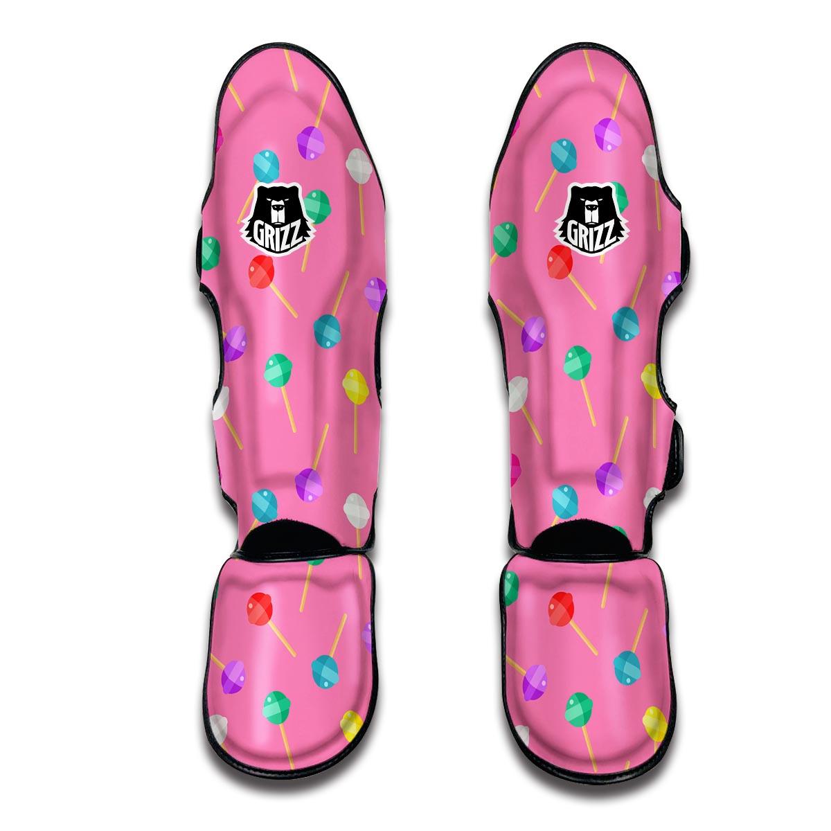 Lollipop Colorful Pattern Print Muay Thai Shin Guards-grizzshop