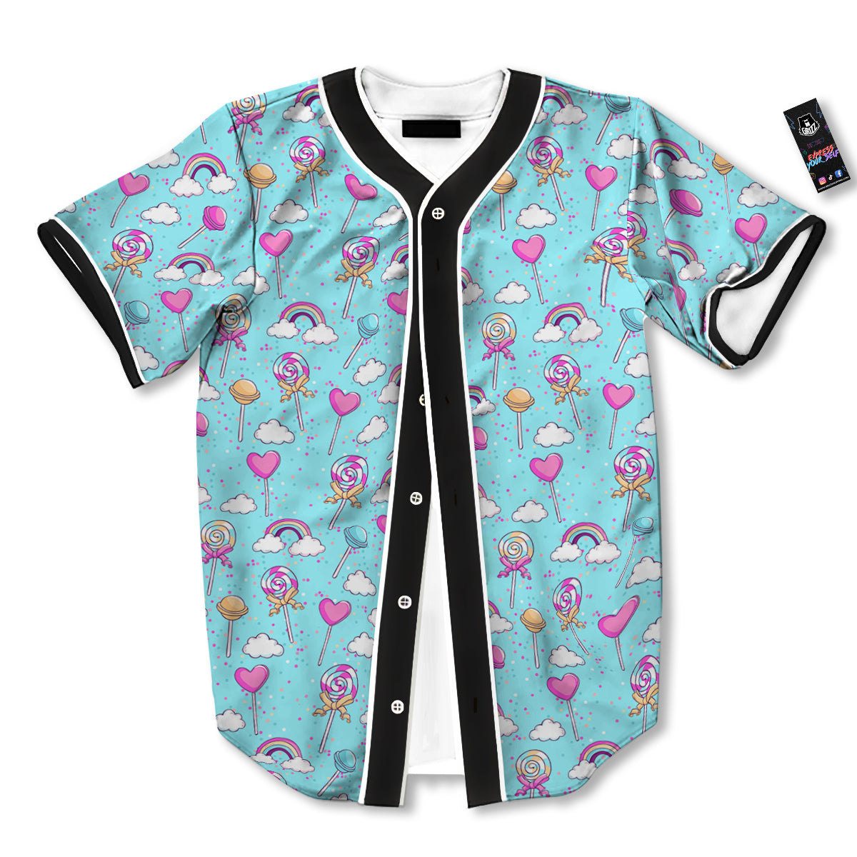 Lollipop Cute Print Pattern Baseball Jersey-grizzshop