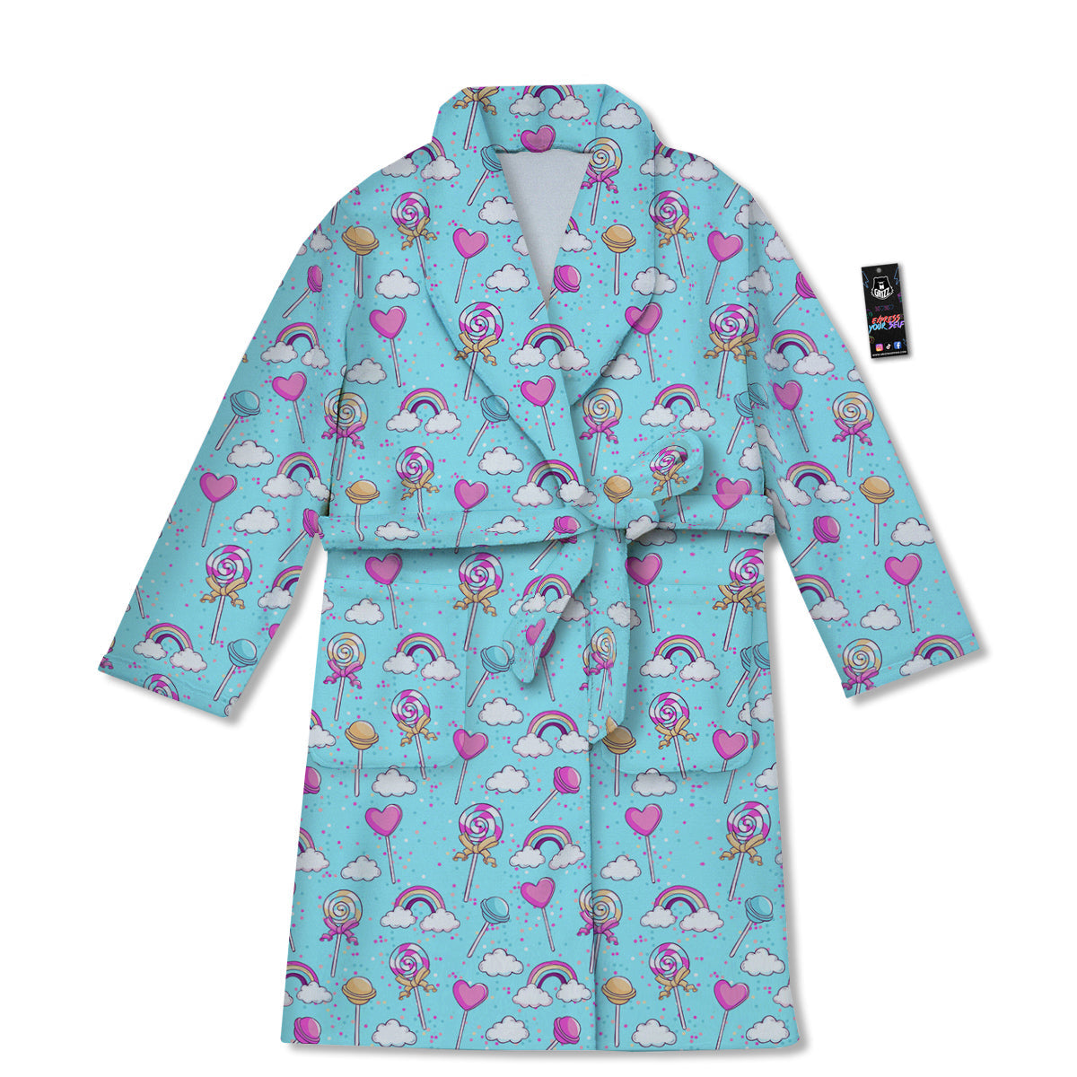 Lollipop Cute Print Pattern Bathrobe-grizzshop