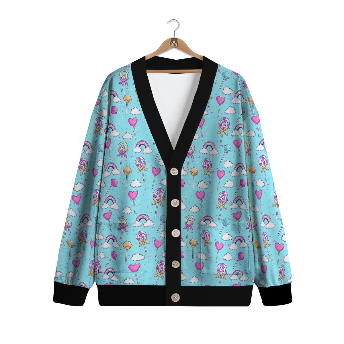 Lollipop Cute Print Pattern Cardigan-grizzshop