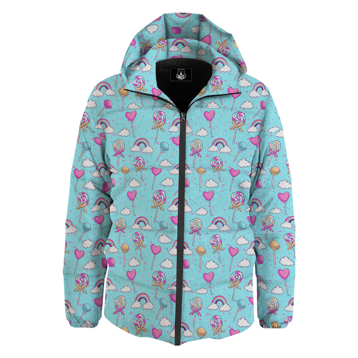Lollipop Cute Print Pattern Down Jacket-grizzshop
