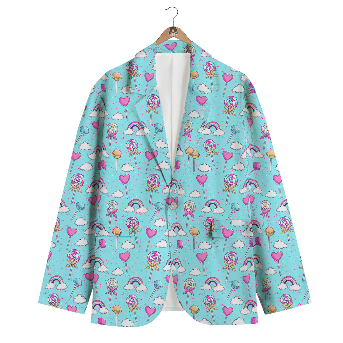 Lollipop Cute Print Pattern Men's Blazer-grizzshop