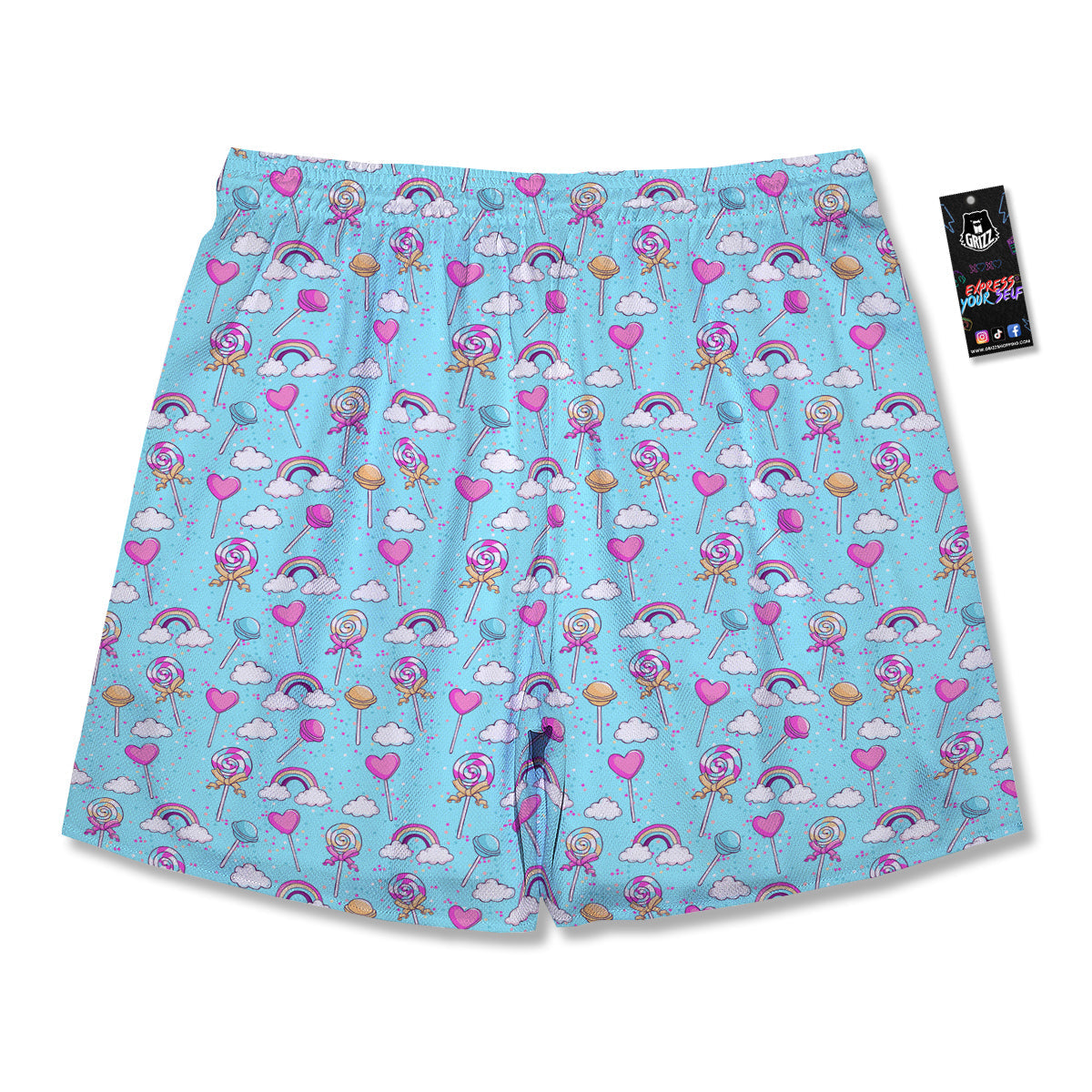 Lollipop Cute Print Pattern Men's Running Shorts-grizzshop
