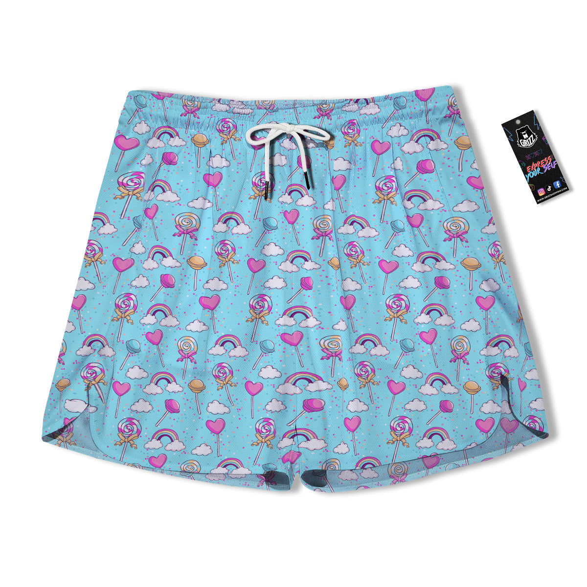 Lollipop Cute Print Pattern Men's Running Shorts-grizzshop