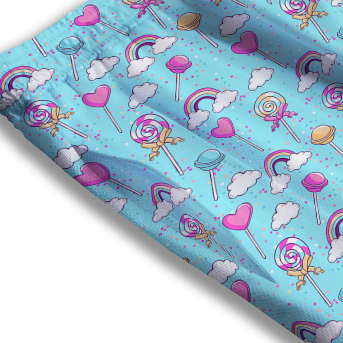 Lollipop Cute Print Pattern Mesh Shorts