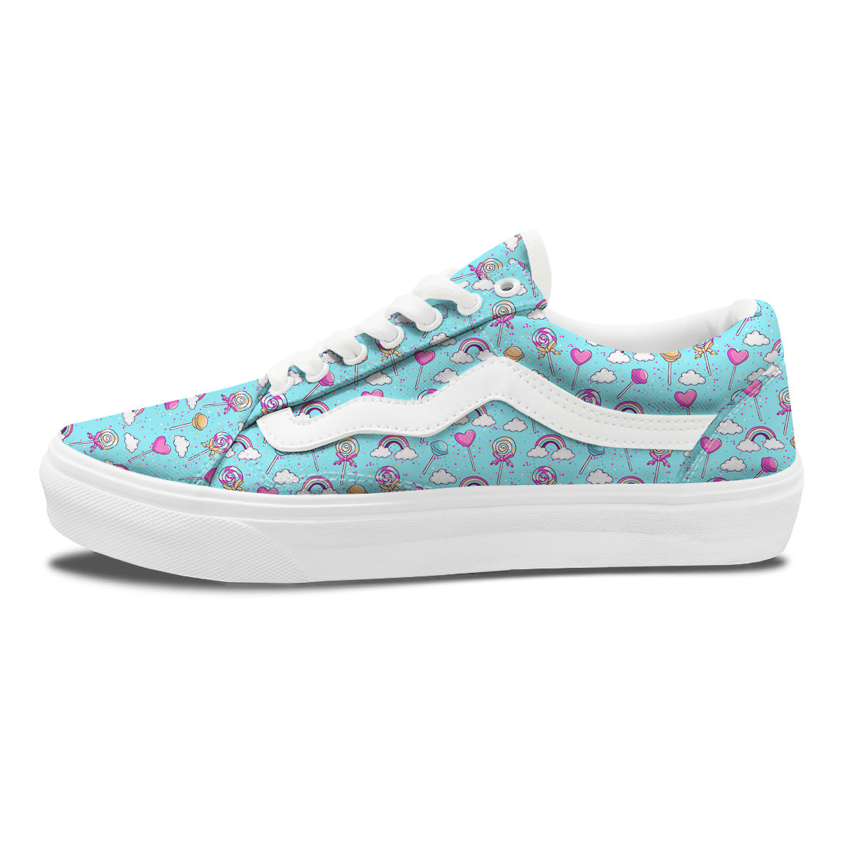 Lollipop Cute Print Pattern Skate Shoes-grizzshop