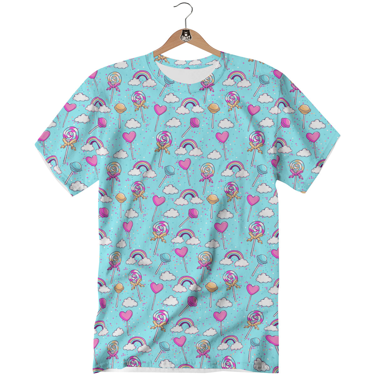 Lollipop Cute Print Pattern T-Shirt-grizzshop