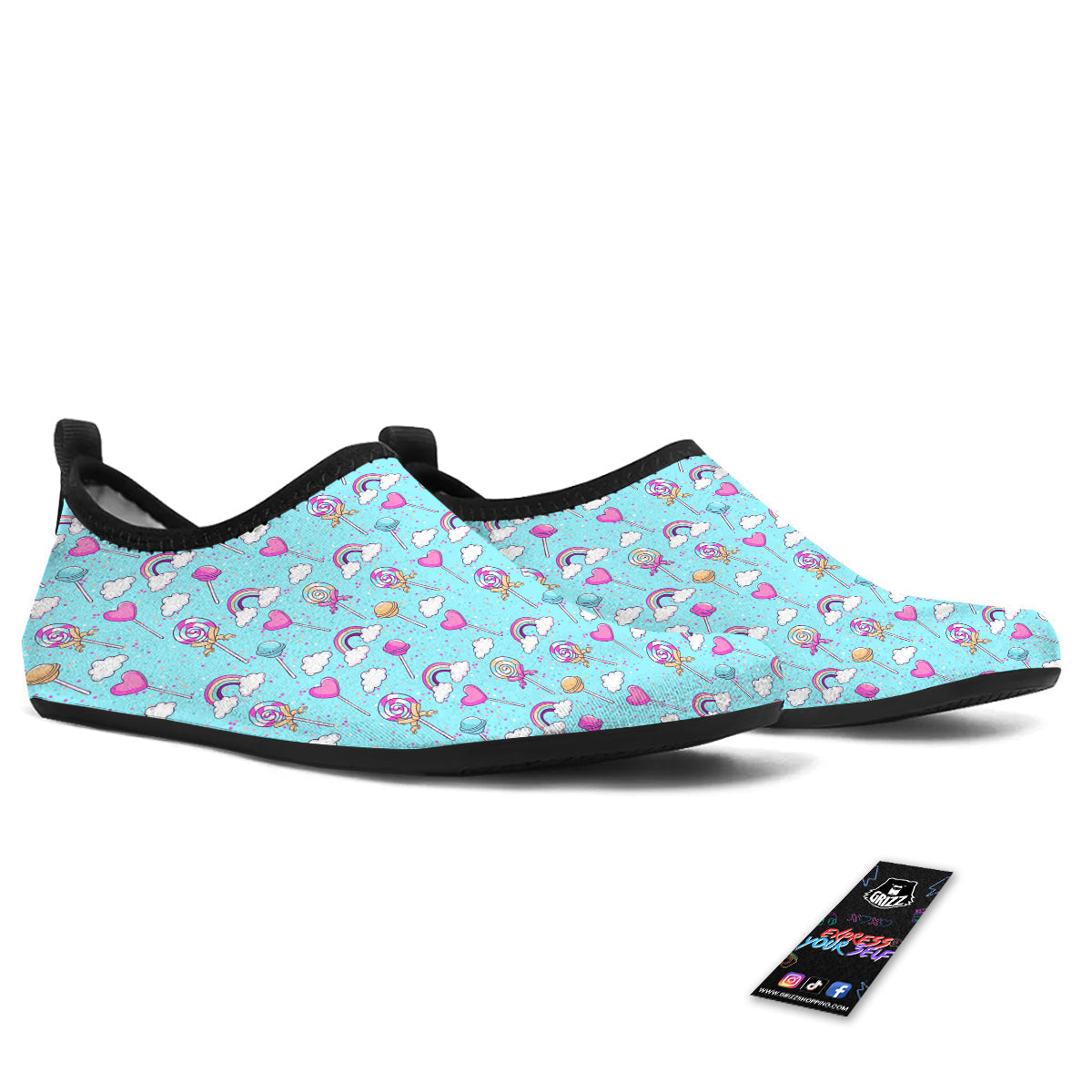 Lollipop Cute Print Pattern Water Shoes-grizzshop