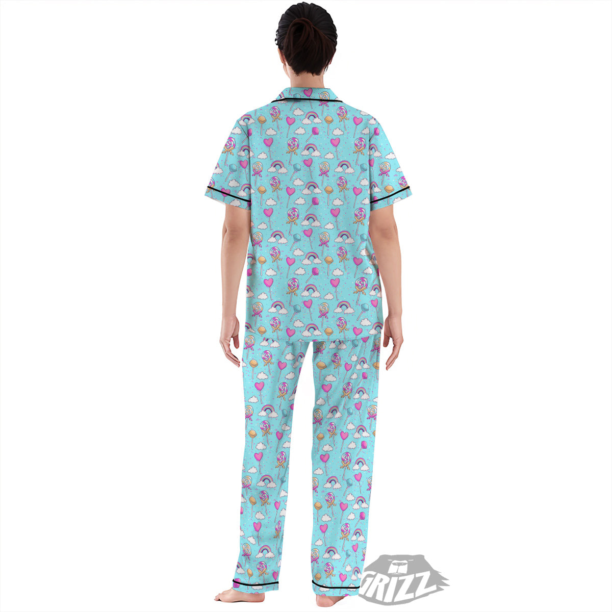 Lollipop Cute Print Pattern Women's Pajamas Set-grizzshop