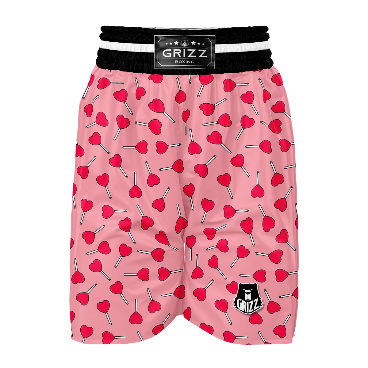 Lollipop Heart Print Pattern Boxing Shorts-grizzshop