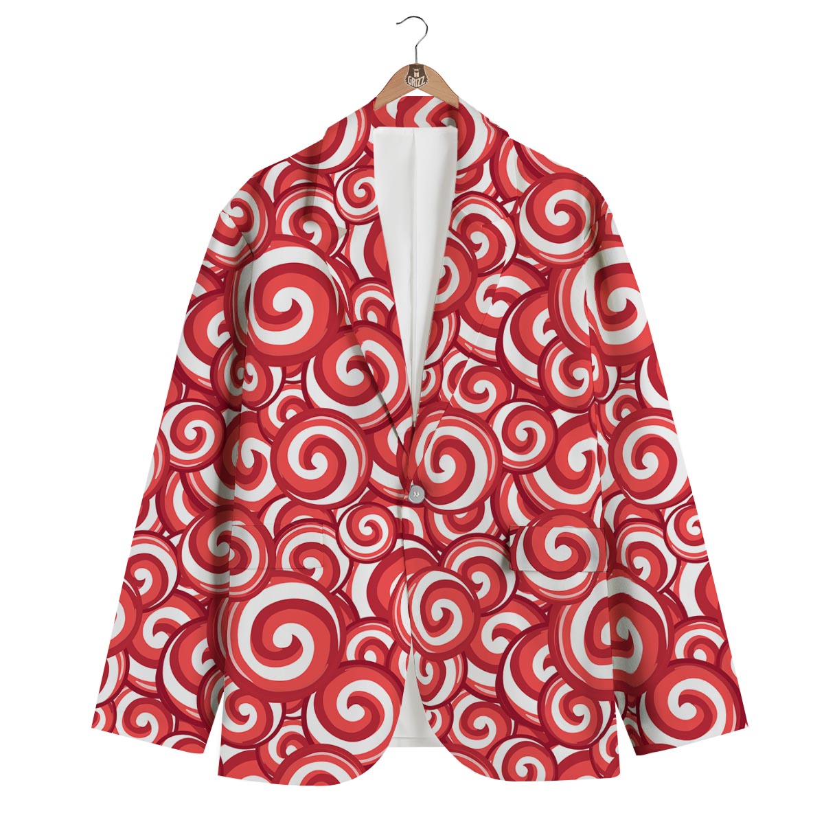 Lollipop Pattern Print Men's Blazer-grizzshop