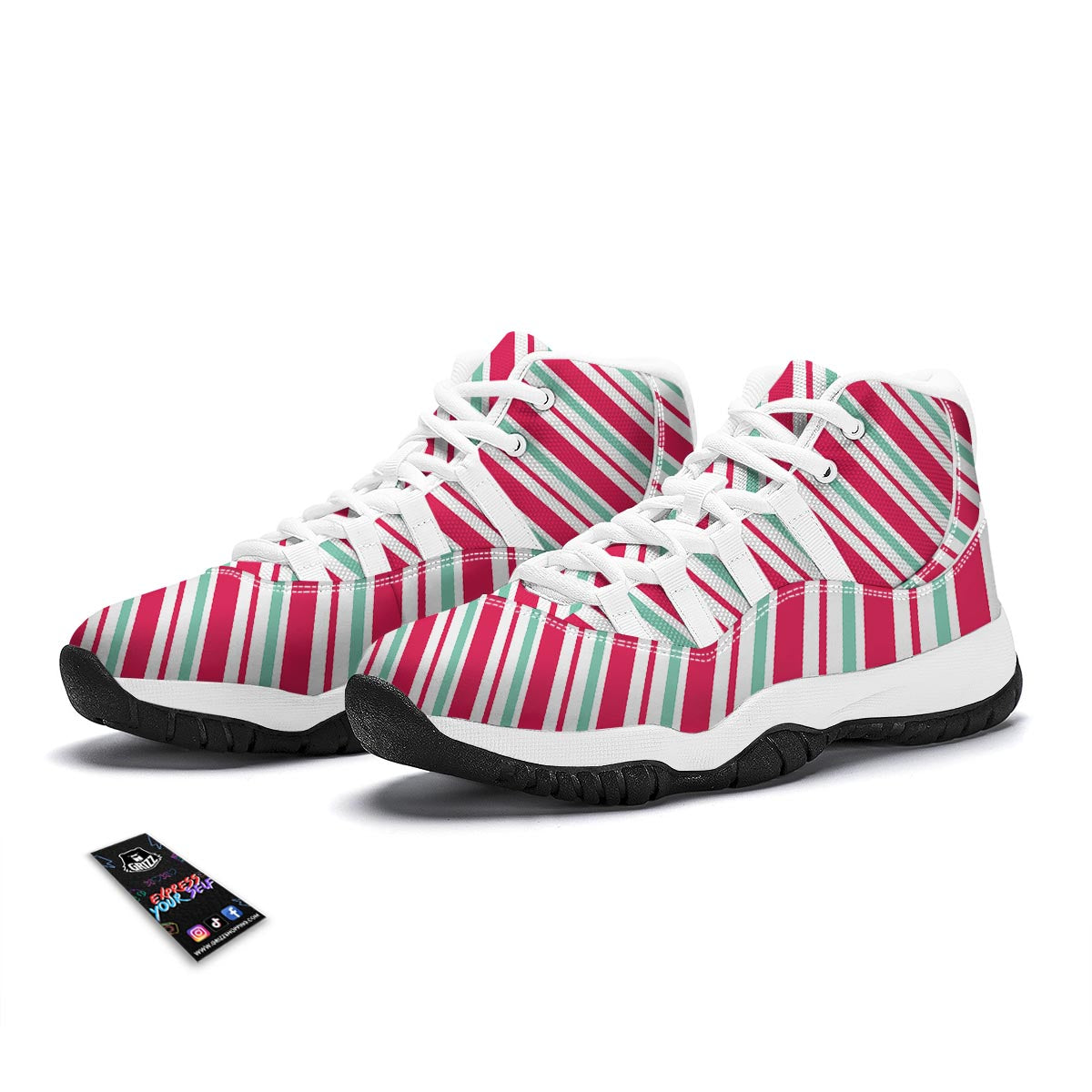 Lollipop Print Pattern White Bball Shoes-grizzshop