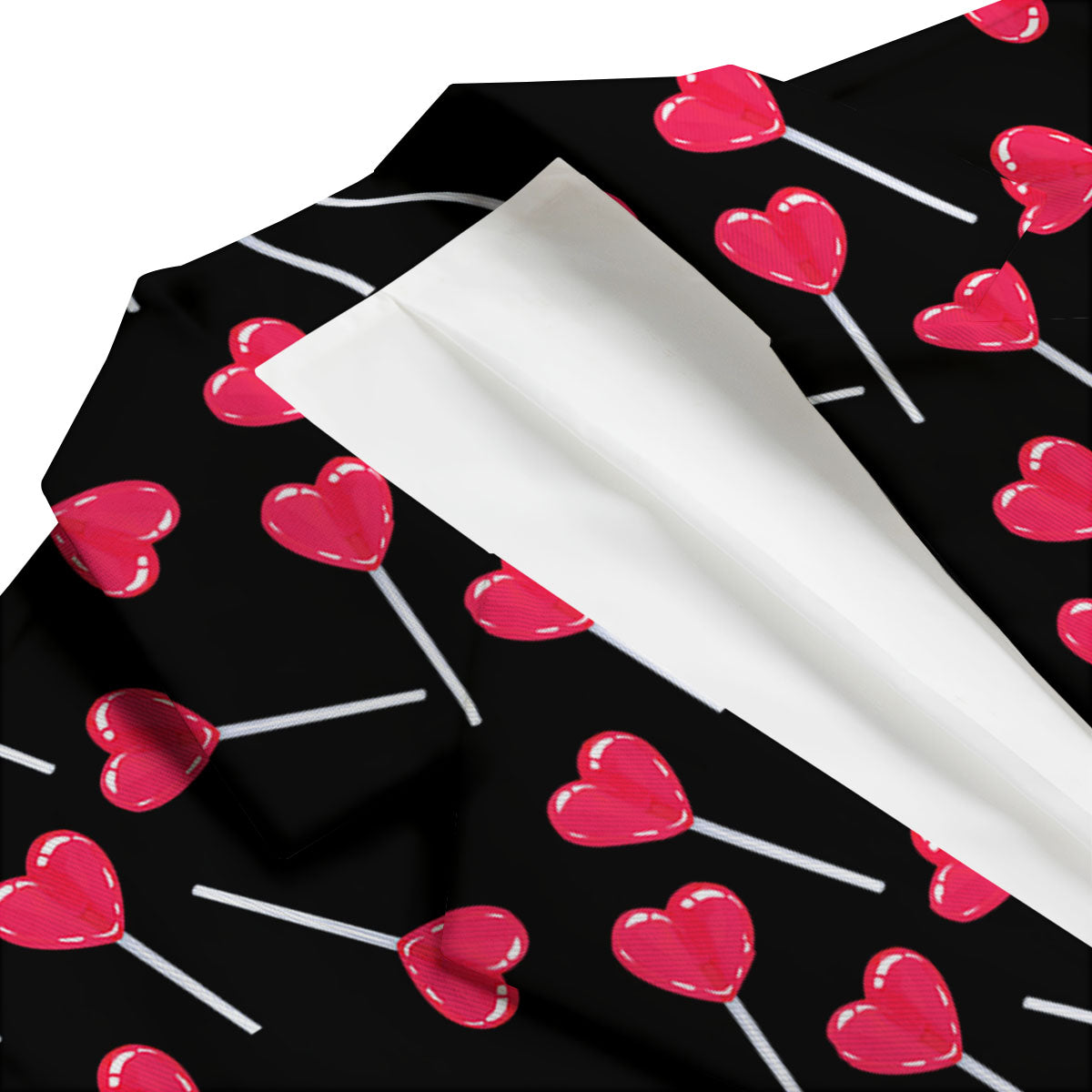 Lollipop Red Heart Print Pattern Men's Blazer-grizzshop