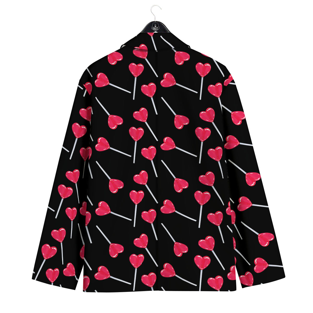 Lollipop Red Heart Print Pattern Men's Sport Coat-grizzshop