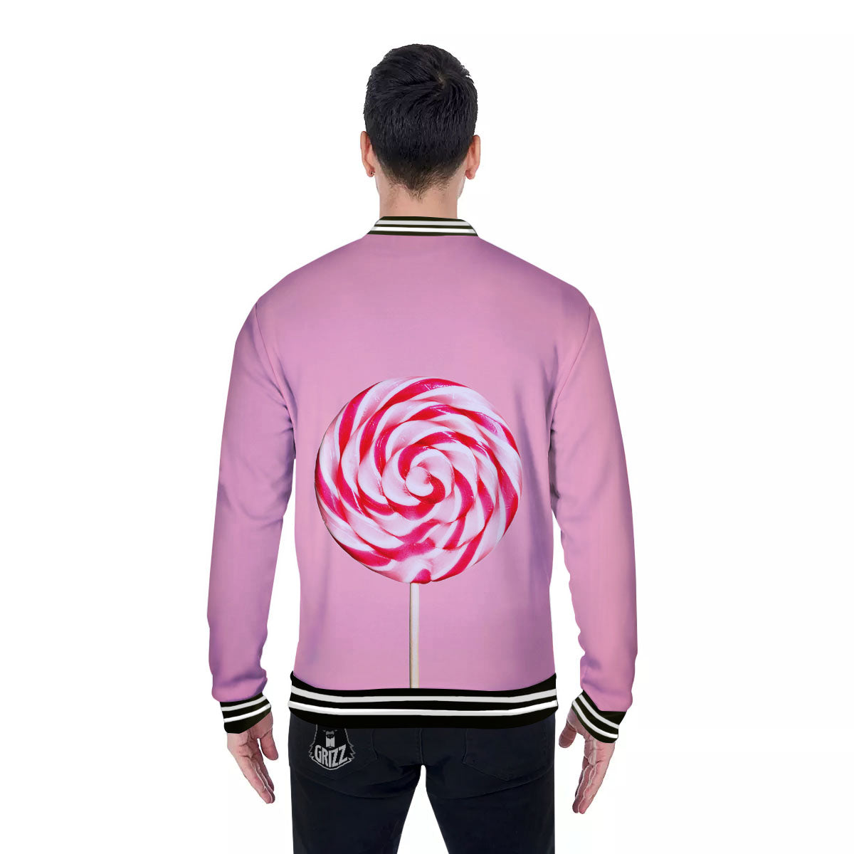 Lollipop Retro Print Baseball Jacket-grizzshop