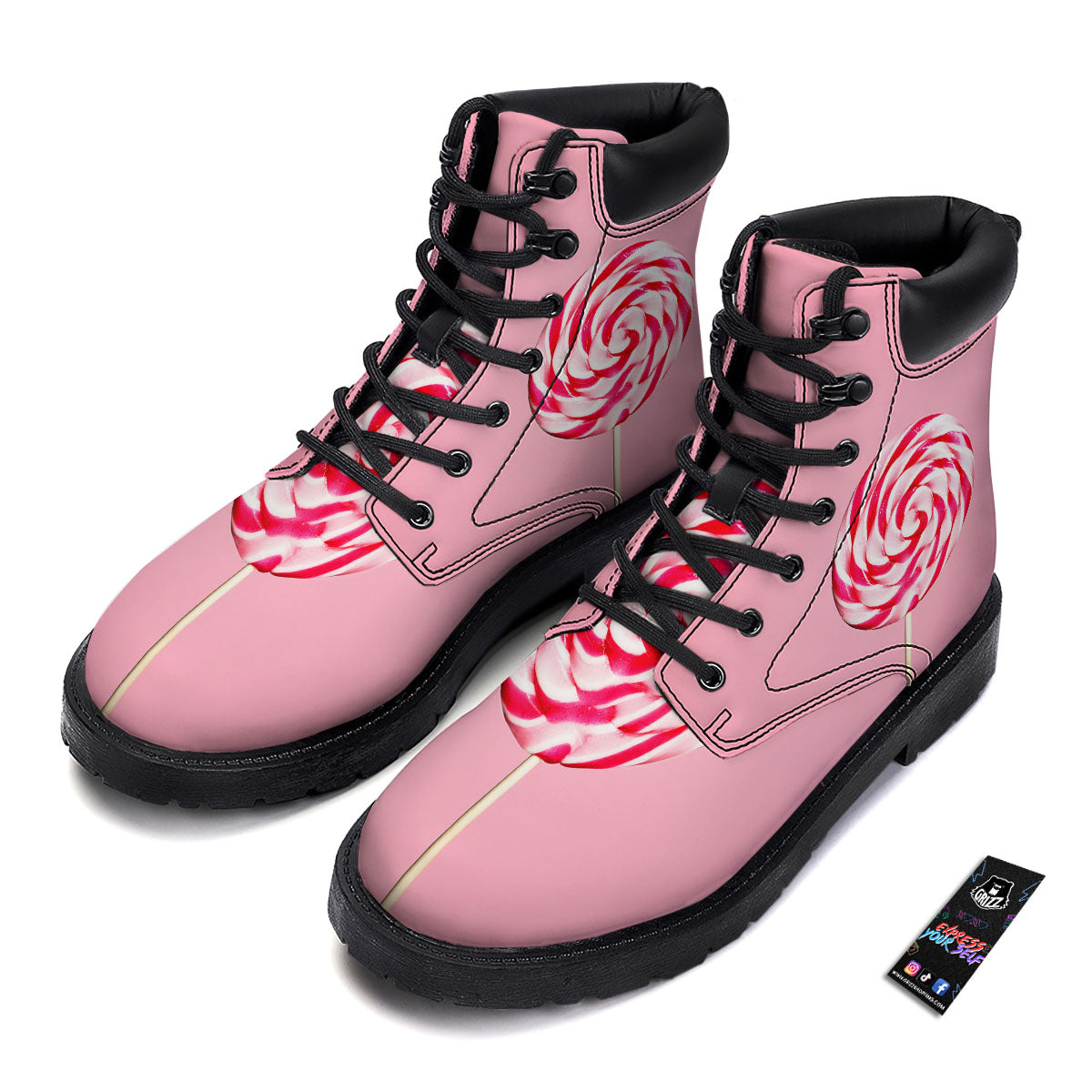Lollipop Retro Print Boots-grizzshop