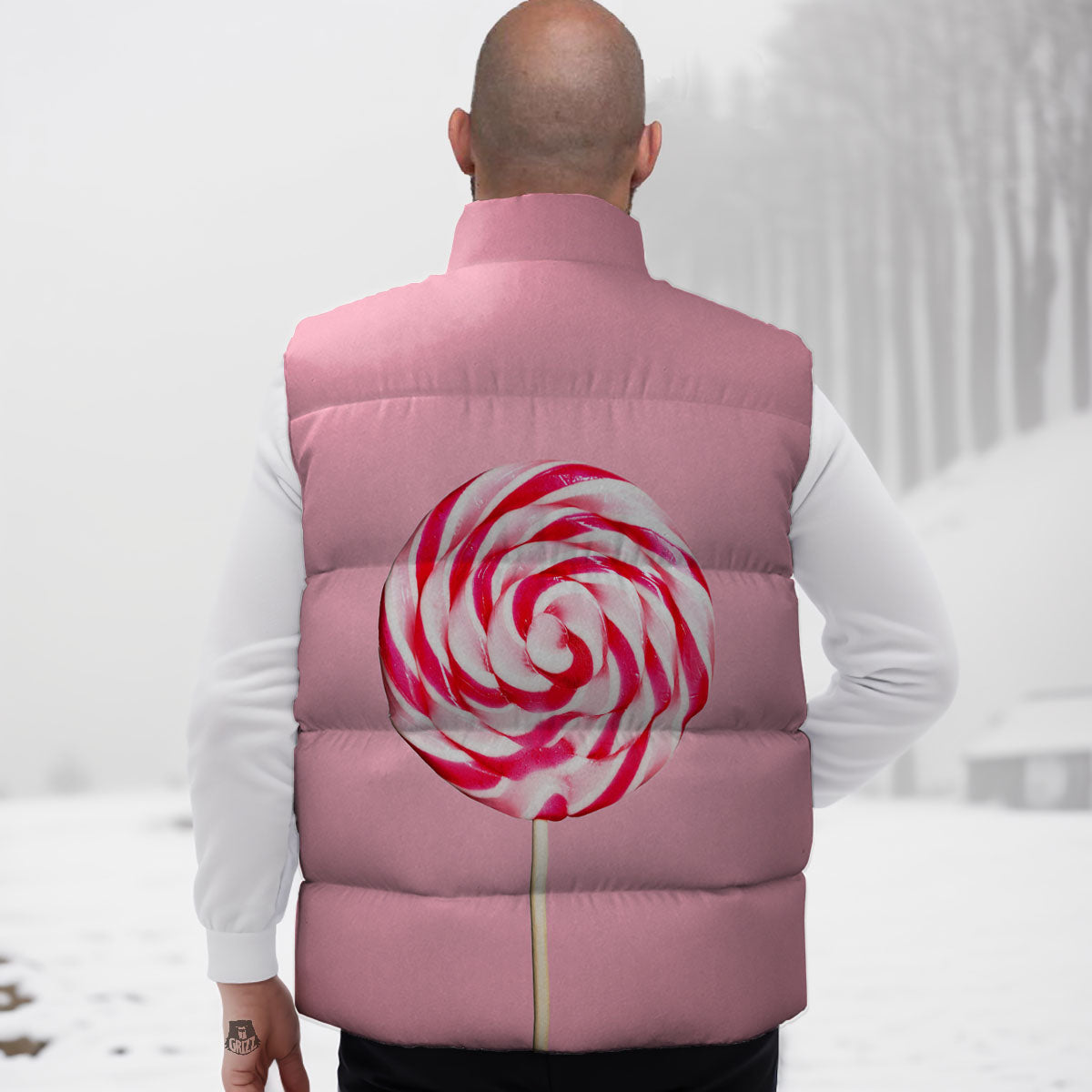 Lollipop Retro Print Down Vest