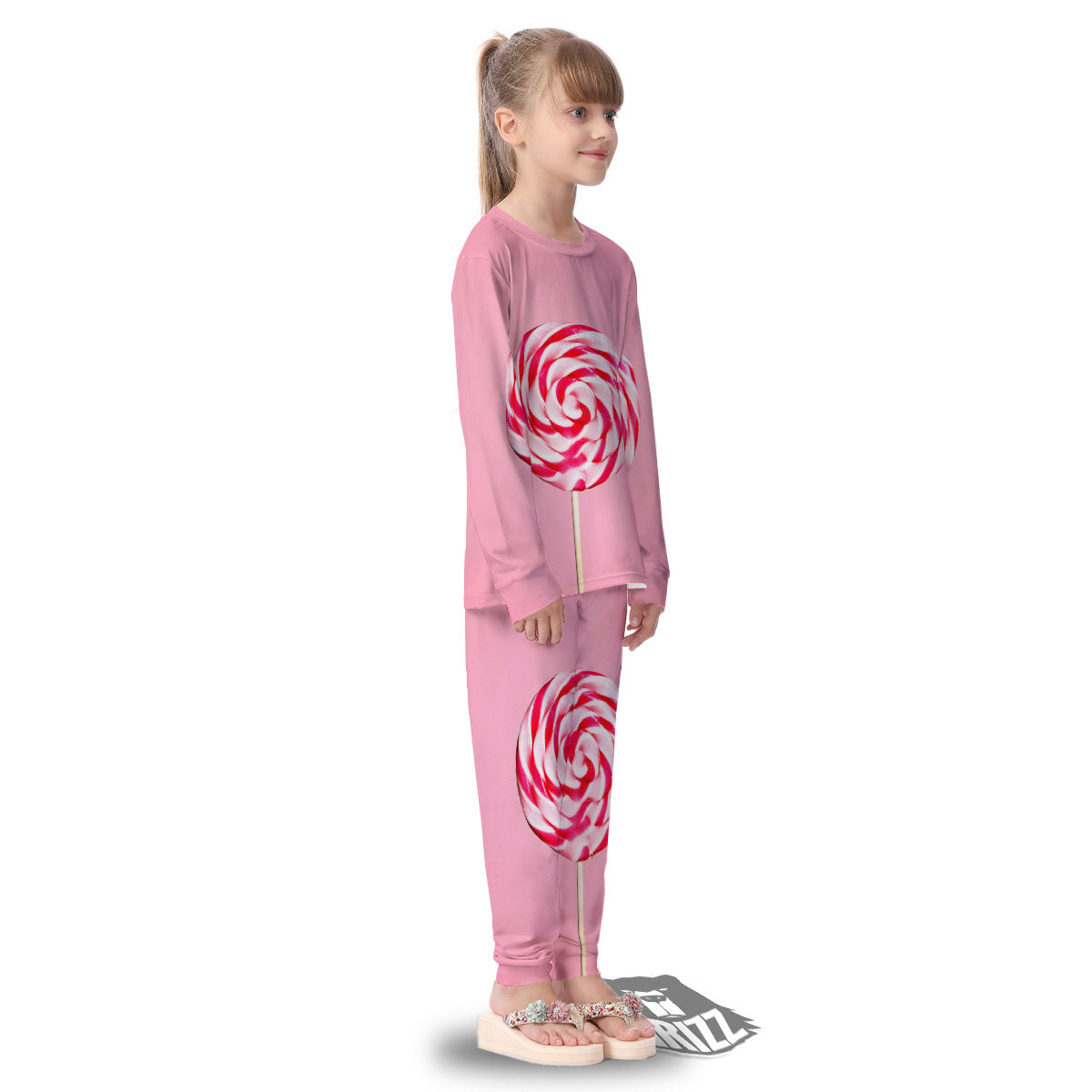 Lollipop Retro Print Kid's Pajamas-grizzshop