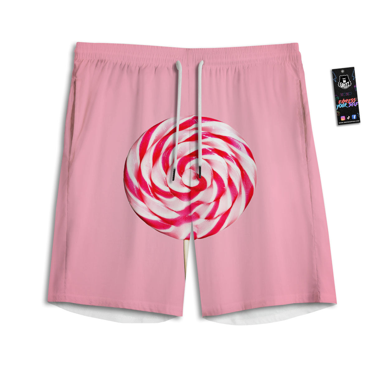 Lollipop Retro Print Men's Athletic Shorts
