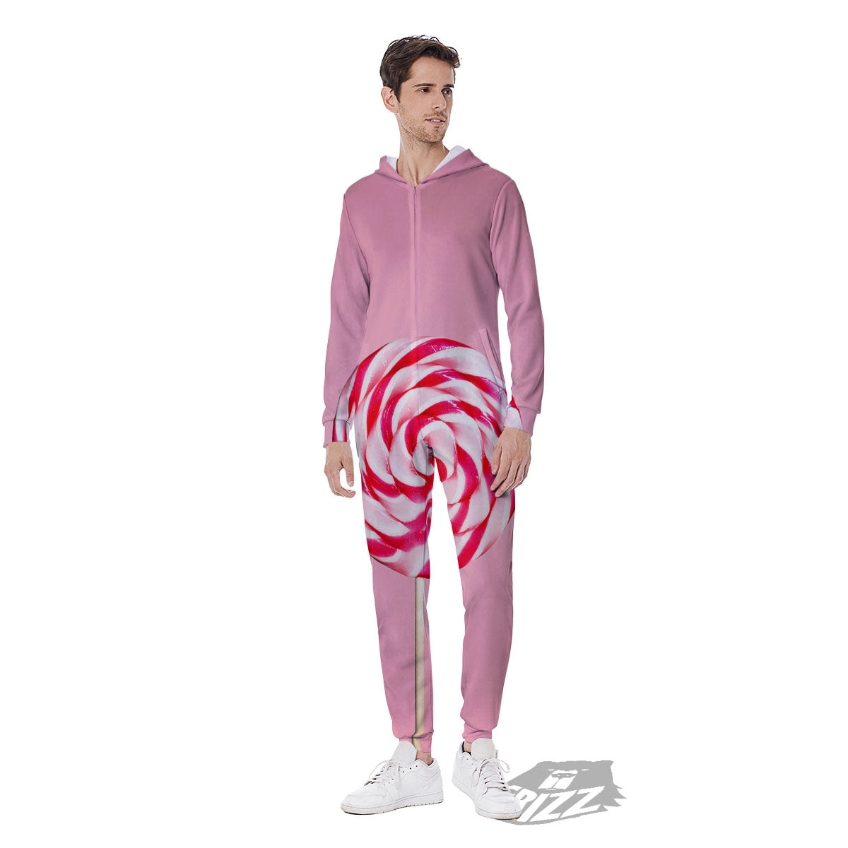Lollipop Retro Print Men's Jumpsuit-grizzshop