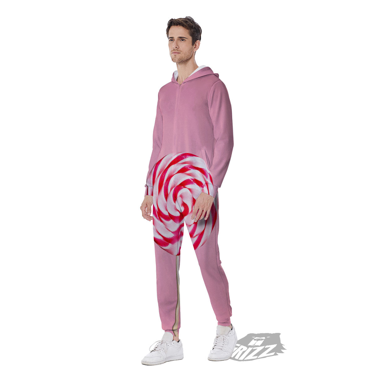 Lollipop Retro Print Men's Jumpsuit-grizzshop