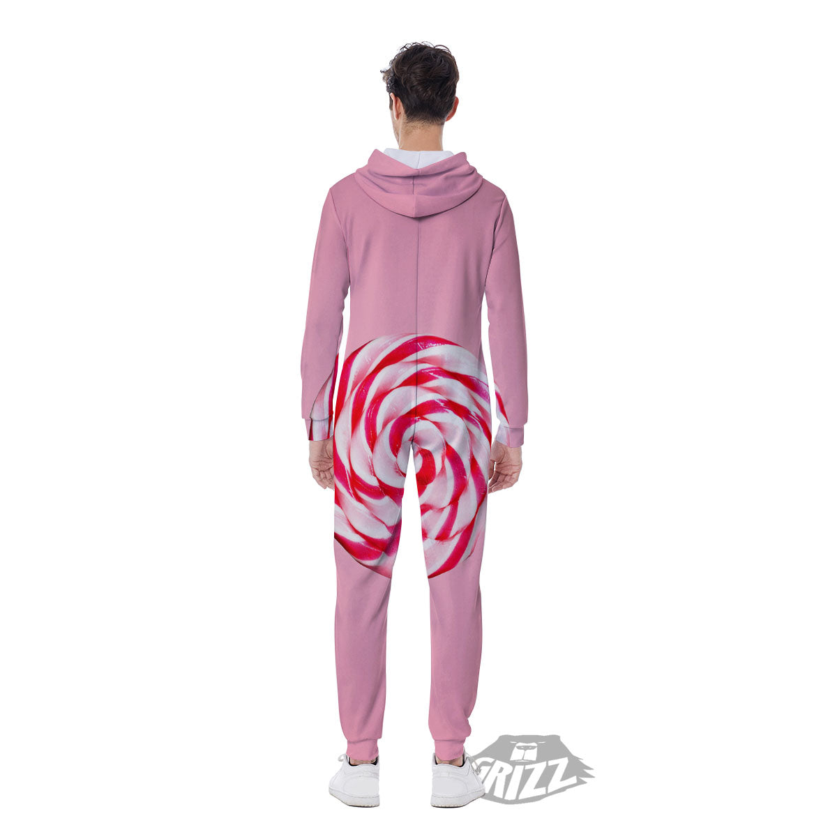 Lollipop Retro Print Men's Jumpsuit-grizzshop