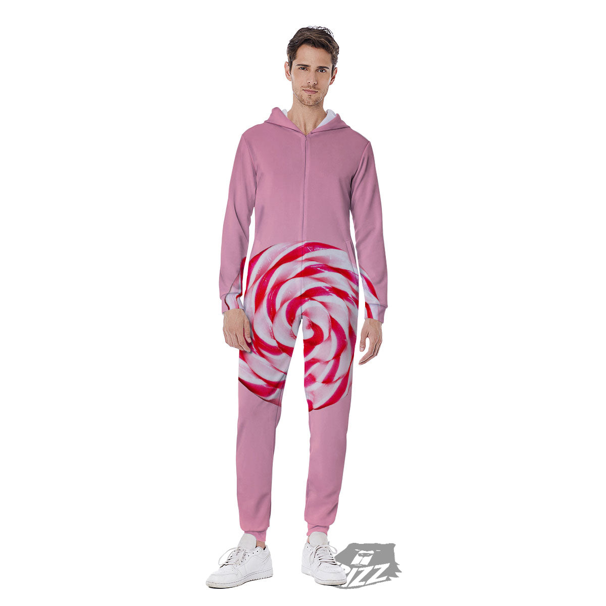Lollipop Retro Print Men's Jumpsuit-grizzshop