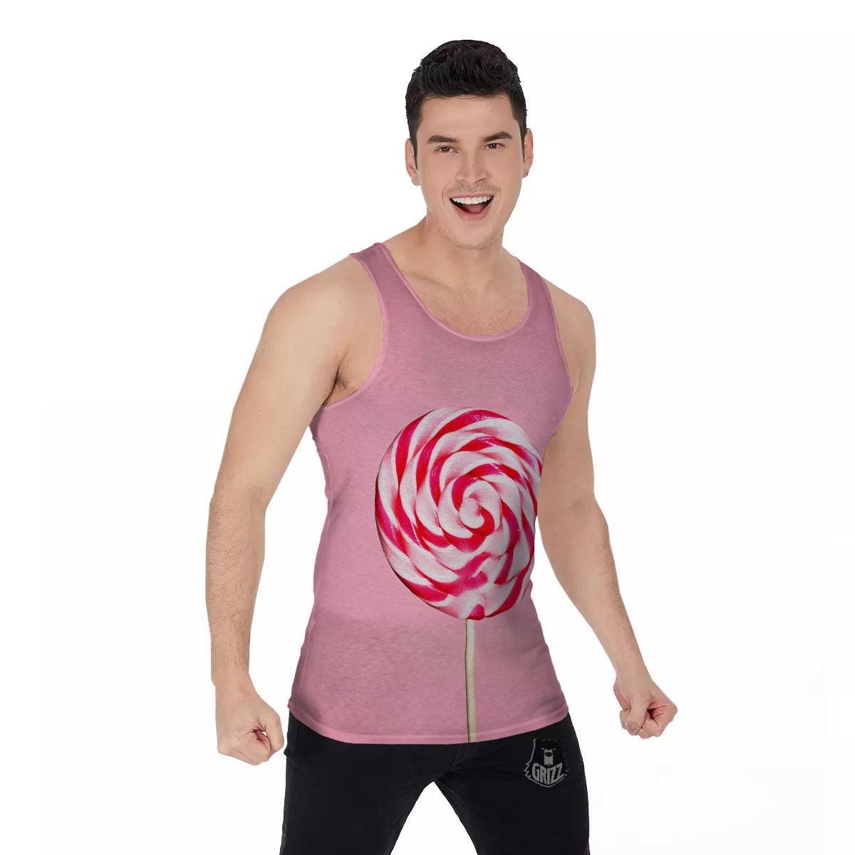 Lollipop Retro Print Men's Tank Top-grizzshop