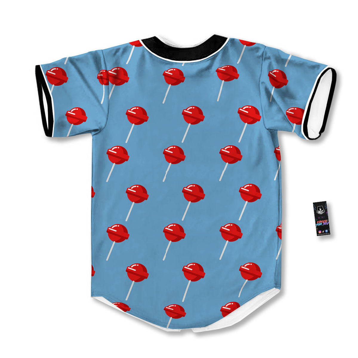 Lollipop Retro Print Pattern Baseball Jersey-grizzshop