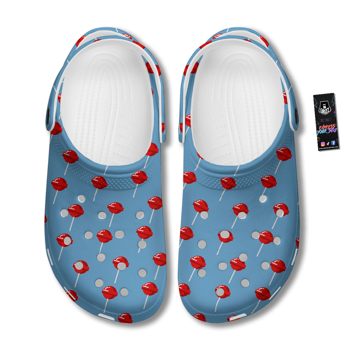 Lollipop Retro Print Pattern Clog-grizzshop