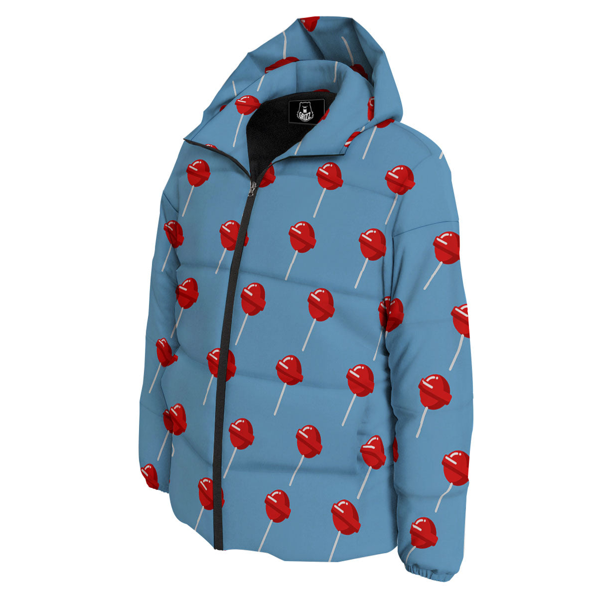 Lollipop Retro Print Pattern Down Jacket-grizzshop