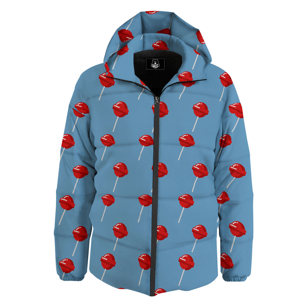 Lollipop Retro Print Pattern Down Jacket-grizzshop